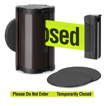 Statuary Bronze Glass/Surface Mount Retractable Belt - Do Not Enter / Temporarily Closed 10 ft