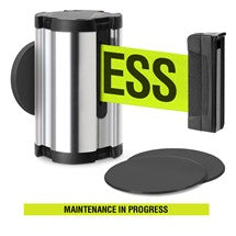 Chrome Glass/Surface Mount Retractable Belt - Maintenance in Progress 10 ft