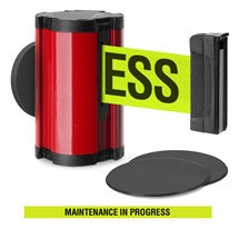 Torch Red Glass/Surface Mount Retractable Belt - Maintenance in Progress 10 ft