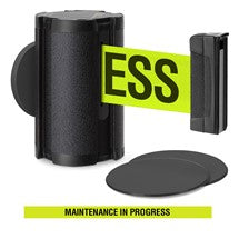 Wrinkle Black Glass/Surface Mount Retractable Belt - Maintenance in Progress 10 ft
