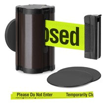 Statuary Bronze Glass/Surface Mount Retractable Belt - Temporarily Closed / Do Not Enter (Double-Sided) 10 ft