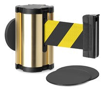 Gold Glass/Surface Mount Retractable Belt - Safety Stripe 10 ft
