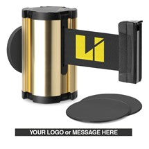 Gold Glass/Surface Mount Retractable Belt - Custom Printing 10 ft