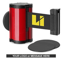 Torch Red Glass/Surface Mount Retractable Belt - Custom Printing 10 ft