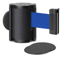 Wrinkle Black Glass/Surface Mount Retractable Belt - Blue 15 ft