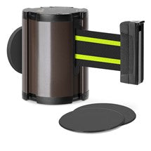 Statuary Bronze Glass/Surface Mount Retractable Belt - Black/Yellow 15 ft