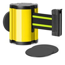 Yellow Glass/Surface Mount Retractable Belt - Black/Yellow 15 ft