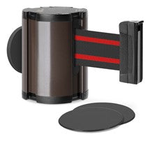 Statuary Bronze Glass/Surface Mount Retractable Belt - Black/Red 15 ft