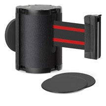 Wrinkle Black Glass/Surface Mount Retractable Belt - Black/Red 15 ft