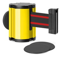 Yellow Glass/Surface Mount Retractable Belt - Black/Red 15 ft
