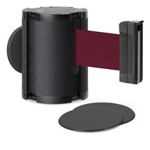 Wrinkle Black Glass/Surface Mount Retractable Belt - Burgundy 15 ft