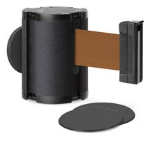 Wrinkle Black Glass/Surface Mount Retractable Belt Safety Barrier