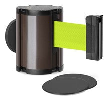 Statuary Bronze Glass/Surface Mount Retractable Belt - Fluorescent Yellow 15 ft