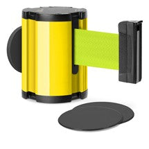 Yellow Glass/Surface Mount Retractable Belt - Fluorescent Yellow 15 ft