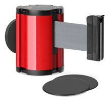 Torch Red Glass/Surface Mount Retractable Belt - Gray 15 ft