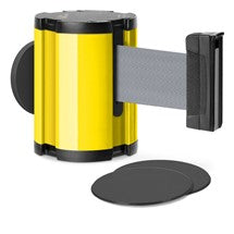 Yellow Glass/Surface Mount Retractable Belt - Gray 15 ft