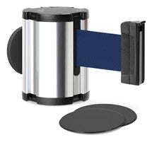 Chrome Glass/Surface Mount Retractable Belt - Marine Blue 15 ft