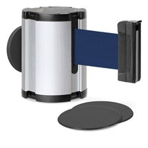 Satin Aluminum Glass/Surface Mount Retractable Belt - Marine Blue 15 ft