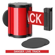 Torch Red Glass/Surface Mount Retractable Belt - Danger Live Track 15 ft