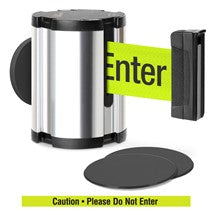 Chrome Glass/Surface Mount Retractable Belt - Caution / Please Do Not Enter 15 ft