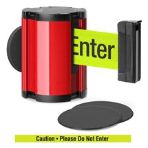 Torch Red Glass/Surface Mount Retractable Belt - Caution / Please Do Not Enter 15 ft