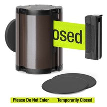 Statuary Bronze Glass/Surface Mount Retractable Belt - Do Not Enter / Temporarily Closed 15 ft