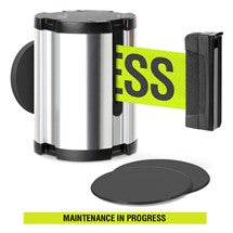 Chrome Glass/Surface Mount Retractable Belt - Maintenance in Progress 15 ft