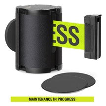Wrinkle Black Glass/Surface Mount Retractable Belt Safety Barrier