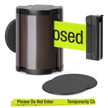 Statuary Bronze Glass/Surface Mount Retractable Belt - Temporarily Closed / Do Not Enter (Double-Sided) 15 ft