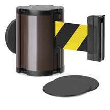 Statuary Bronze Glass/Surface Mount Retractable Belt - Safety Stripe 15 ft