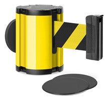 Yellow Glass/Surface Mount Retractable Belt - Safety Stripe 15 ft