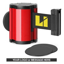 Torch Red Glass/Surface Mount Retractable Belt - Custom Printing 15 ft