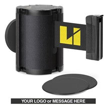 Wrinkle Black Glass/Surface Mount Retractable Belt - Custom Printing 15 ft