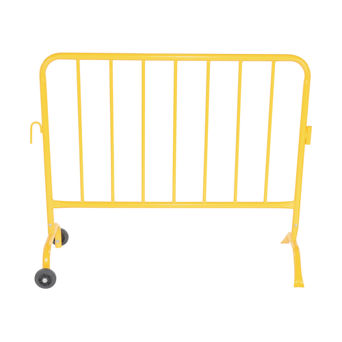 Steel Crowd Control Interlocking Barrier with Wheeled Curved Feet –  47-1/2 In