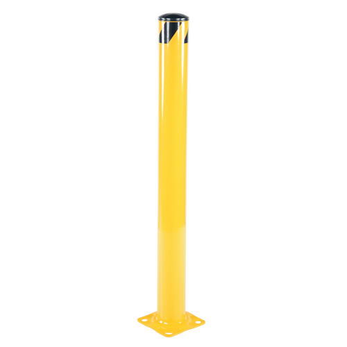 Steel Pipe Safety Bollard 62 In. x 4-1/2 In. - Base Plate Mounted