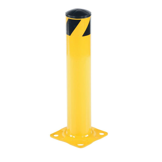 Steel Pipe Safety Bollard 24 In. x 4-1/2 In. - Base Plate Mounted