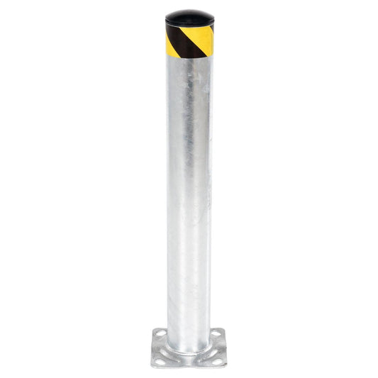 Galvanized Steel Pipe Safety Bollard 36 In. x 4-1/2 In. - Base Plate Mounted