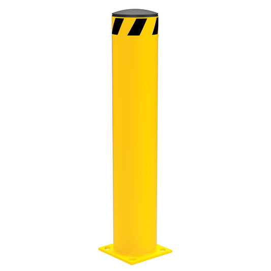Steel Pipe Safety Bollard 36 In. x 6-1/2 In. - Base Plate Mounted