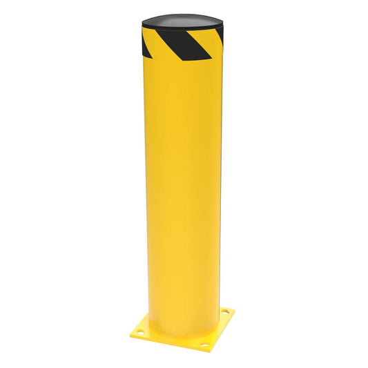 Steel Pipe Safety Bollard 36 In. x 8-1/2 In. - Base Plate Mounted