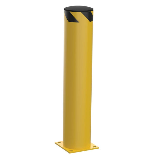 Steel Pipe Safety Bollard 42 In. x 8-1/2 In. - Base Plate Mounted