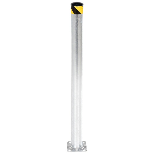 Galvanized Steel Pipe Safety Bollard 62 In. x 5-1/2 In. - Base Plate Mounted