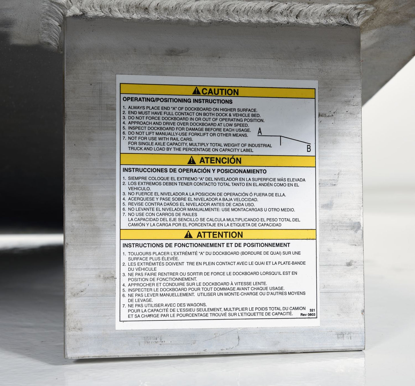 Aluminum Truck Dockboard - Welded Aluminum Curbs