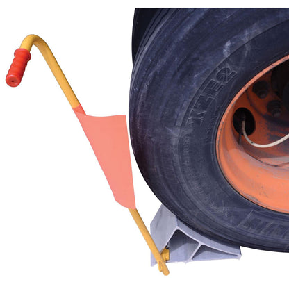 Aluminum Ergo-Handle Wheel Chock with Handle and Flag