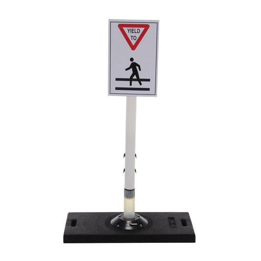 Tubular Sign Post with Base – Flexible Permanent Posts for Safety and Durability