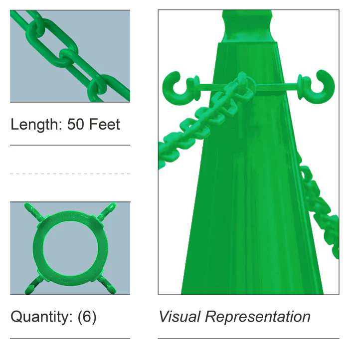 Cone Chain Connector Kit with Plastic Chain