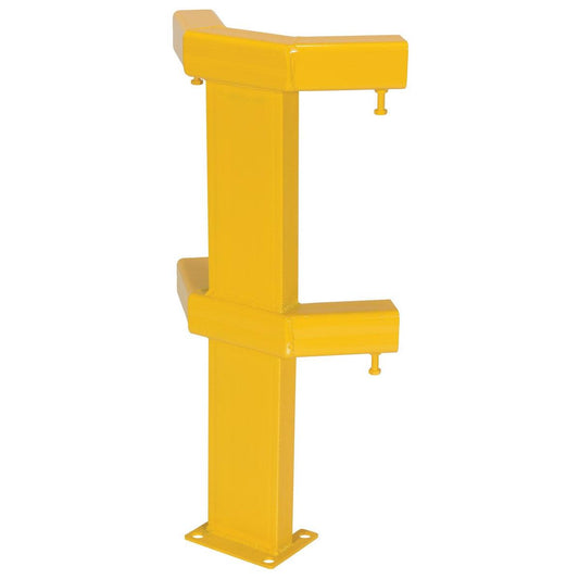 Steel Modular Guard System Corner Post - 2 Rail 7-5/8 In. x 6 In. x 36 In.