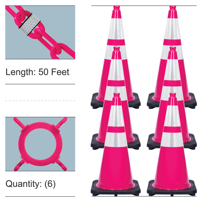 Reflective Traffic Cones & Chain Kit