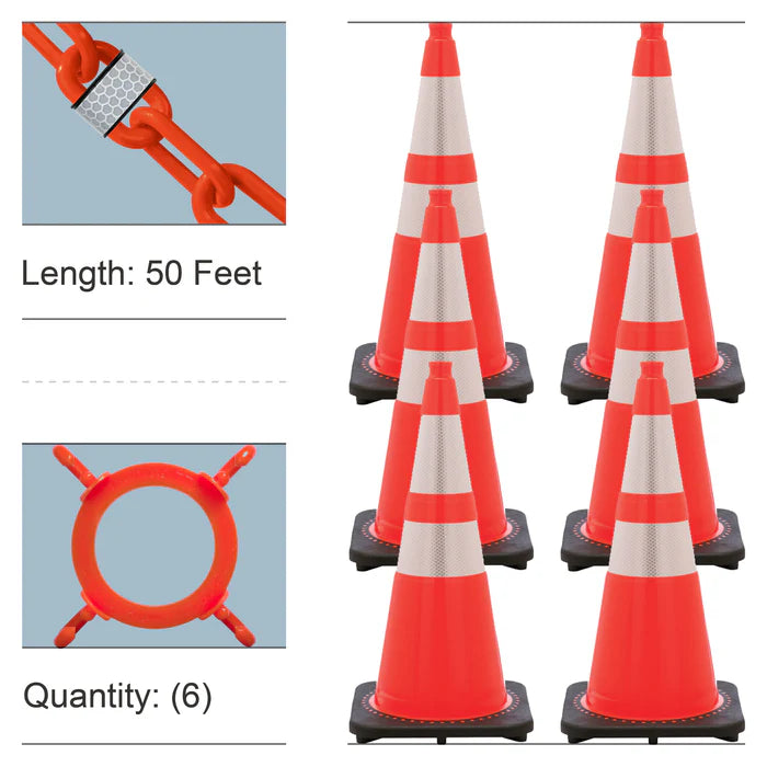 Reflective Traffic Cones & Chain Kit