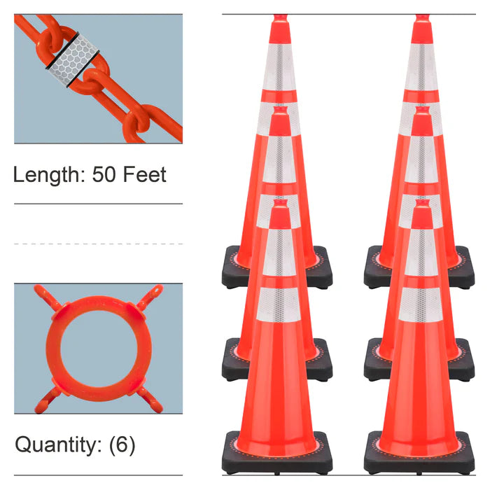 Reflective Traffic Cones & Chain Kit