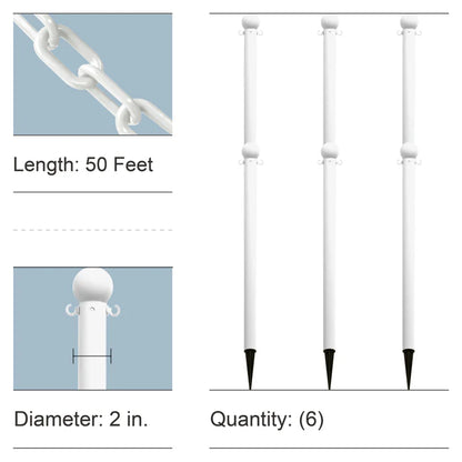 Ground Pole Kits with Plastic Chain